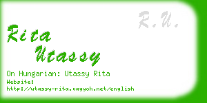 rita utassy business card